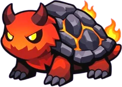 Basalt, a lava turtle with glowing cracks