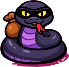 Slink, a masked snake with a loot bag