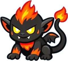 Soot, a little black ember imp
